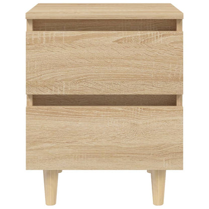 Bed Cabinets & Solid Pinewood Legs 2 pcs Sonoma Oak 40x35x50 cm