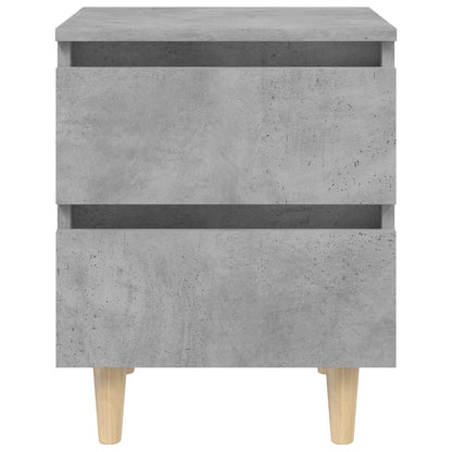 Bed Cabinet with Solid Pinewood Legs Concrete Grey 40x35x50 cm