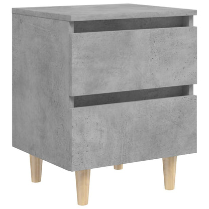 Bed Cabinets & Solid Pinewood Legs 2 pcs Concrete Grey 40x35x50 cm