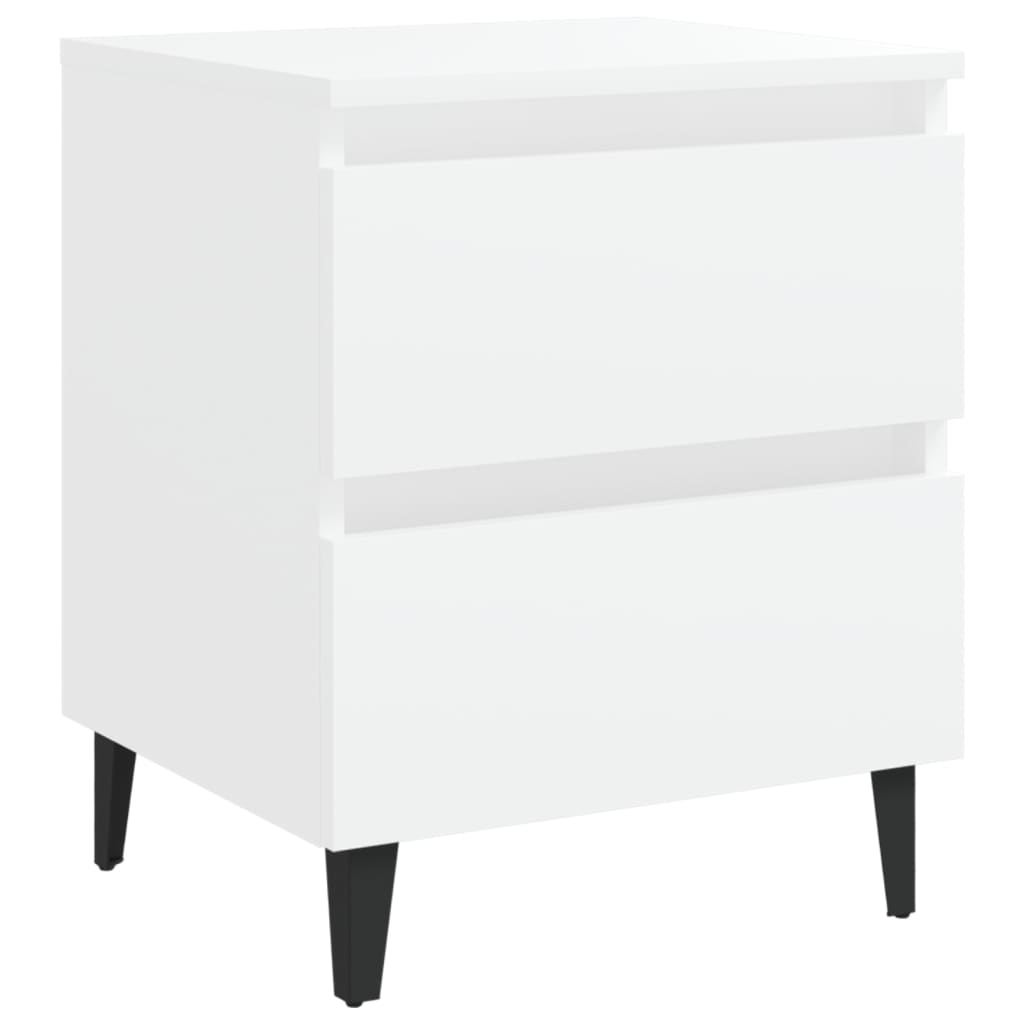 Bed Cabinet White 40x35x50 cm Engineered Wood