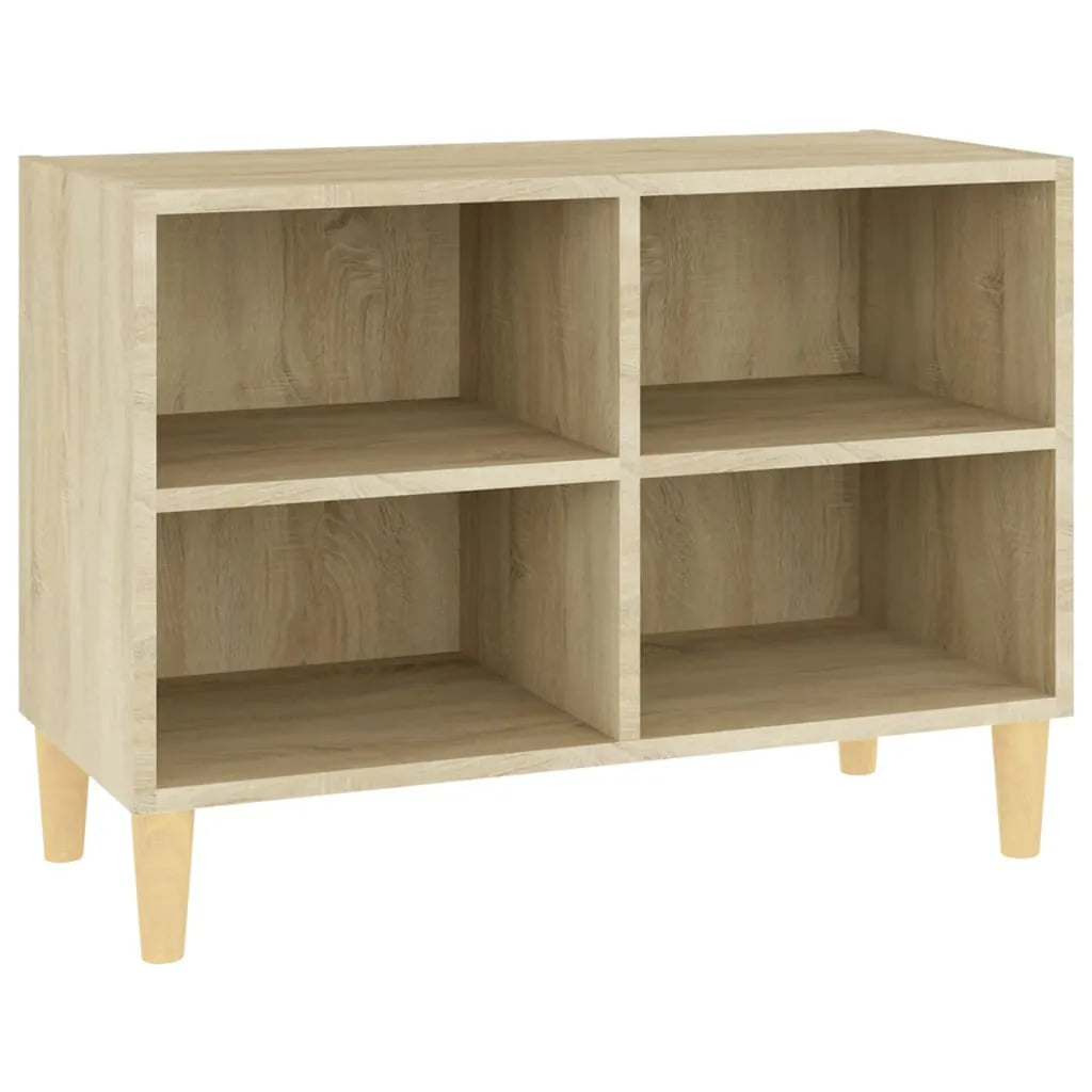 TV Cabinet with Solid Wood Legs Sonoma Oak 69.5x30x50 cm