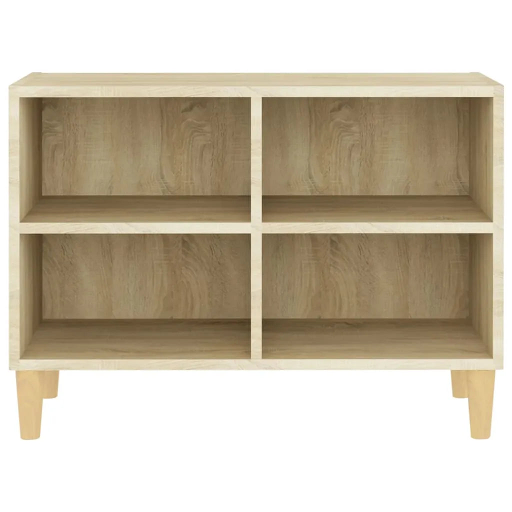 TV Cabinet with Solid Wood Legs Sonoma Oak 69.5x30x50 cm