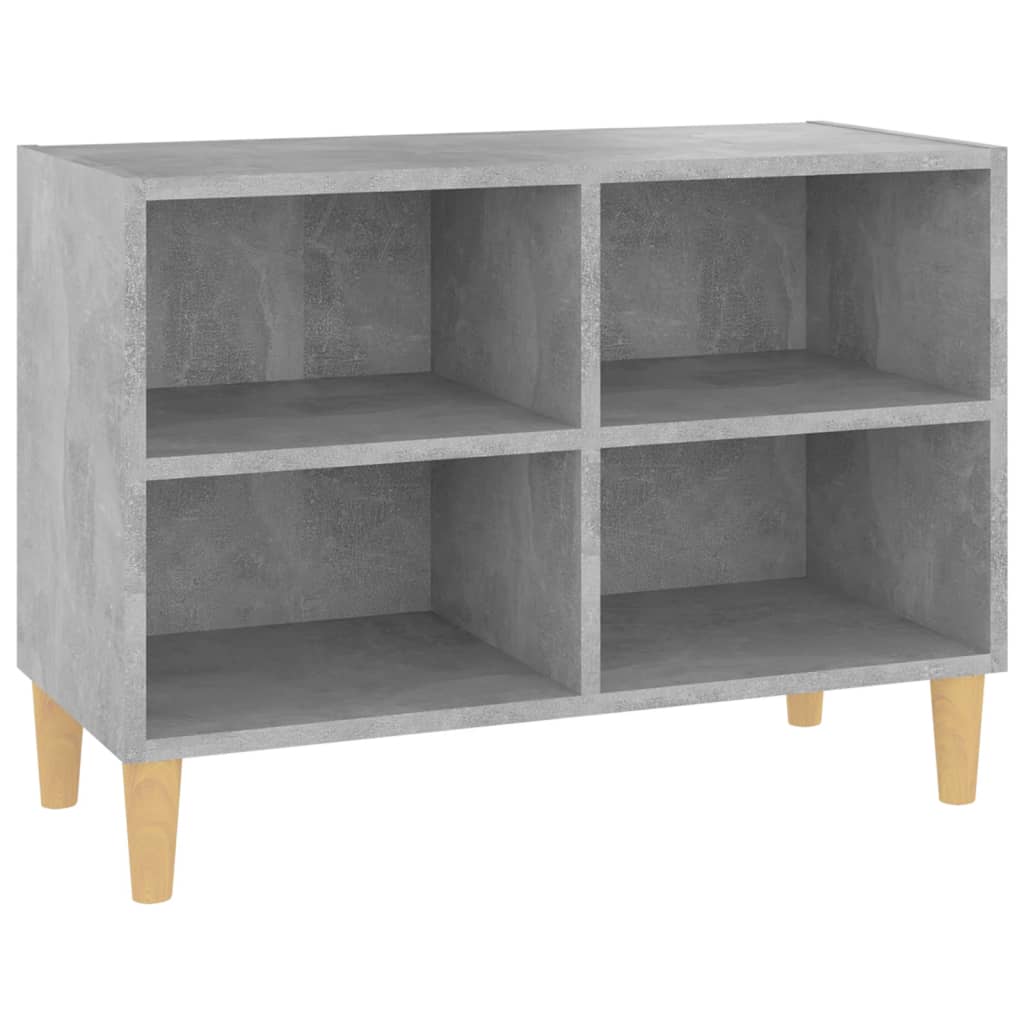 TV Cabinet with Solid Wood Legs Concrete Grey 69.5x30x50 cm