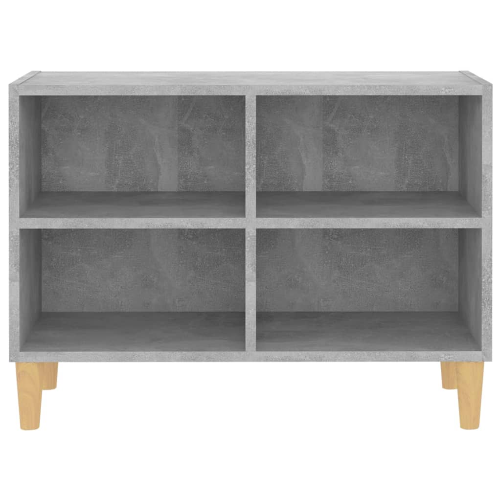 TV Cabinet with Solid Wood Legs Concrete Grey 69.5x30x50 cm