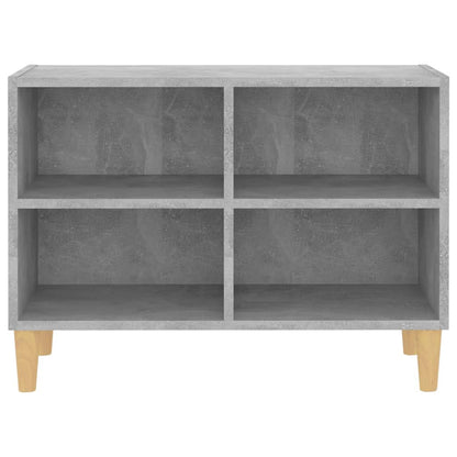 TV Cabinet with Solid Wood Legs Concrete Grey 69.5x30x50 cm