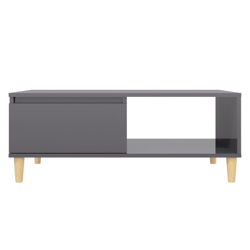 Coffee Table High Gloss Grey 90x60x35 cm Engineered Wood