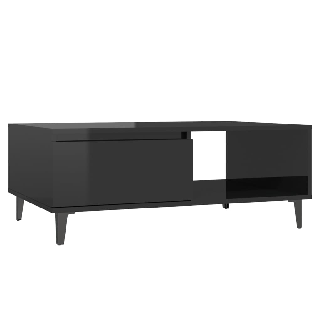 Coffee Table High Gloss Black 90x60x35 cm Engineered Wood