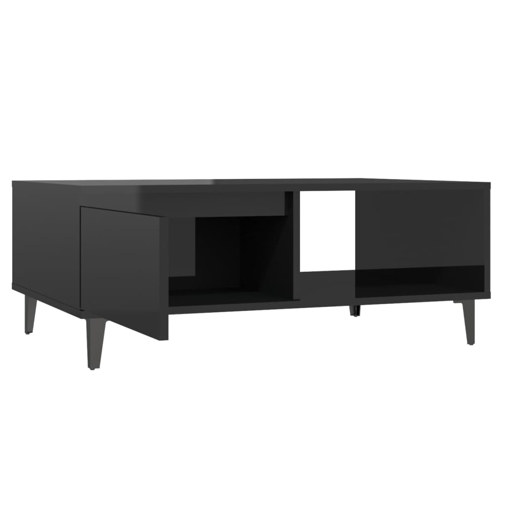 Coffee Table High Gloss Black 90x60x35 cm Engineered Wood