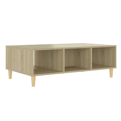 Coffee Table White and Sonoma Oak 103.5x60x35 cm Engineered Wood