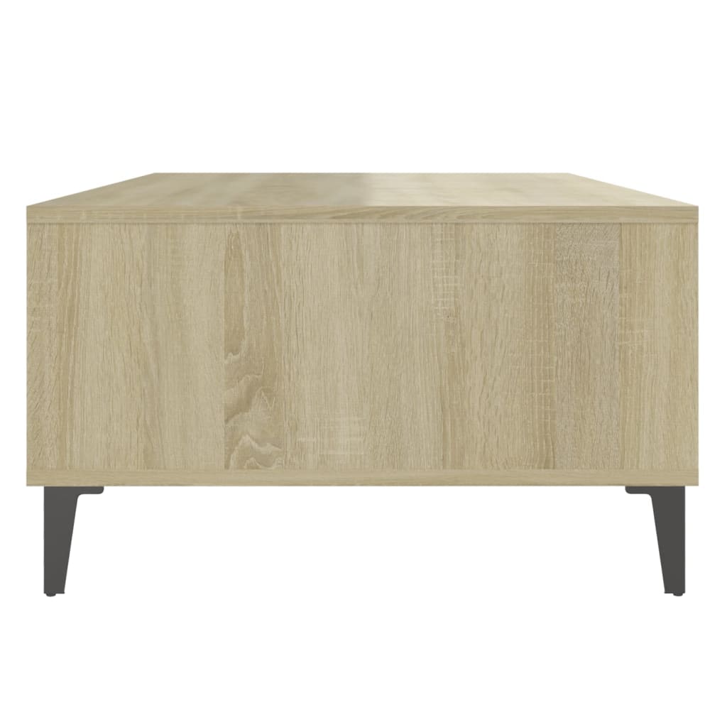 Coffee Table White and Sonoma Oak 103.5x60x35 cm Engineered Wood