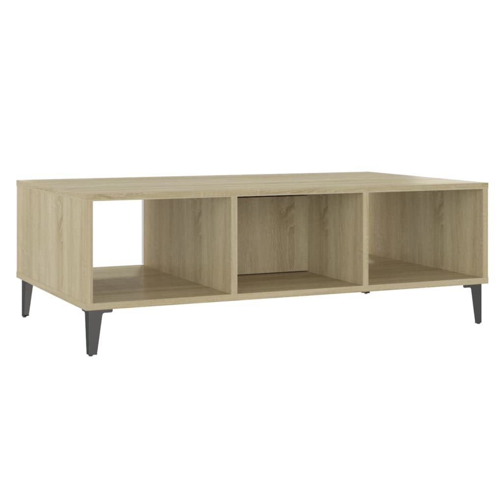 Coffee Table White and Sonoma Oak 103.5x60x35 cm Engineered Wood