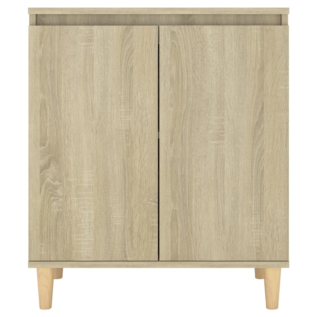 Sideboard with Solid Wood Legs Sonoma Oak 60x35x70 cm Engineered Wood