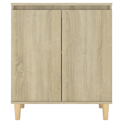 Sideboard with Solid Wood Legs Sonoma Oak 60x35x70 cm Engineered Wood