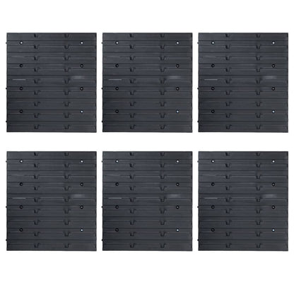 96 Piece Storage Bin Kit with Wall Panels Blue and Black