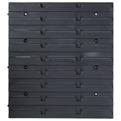 96 Piece Storage Bin Kit with Wall Panels Blue and Black