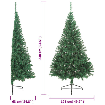 Artificial Half Christmas Tree with Stand Green 240 cm PVC