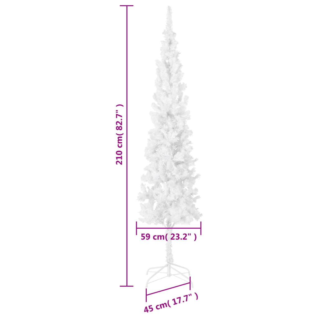 Slim Christmas Tree White 210 cm