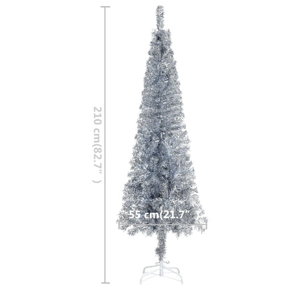 Slim Christmas Tree Silver 210 cm