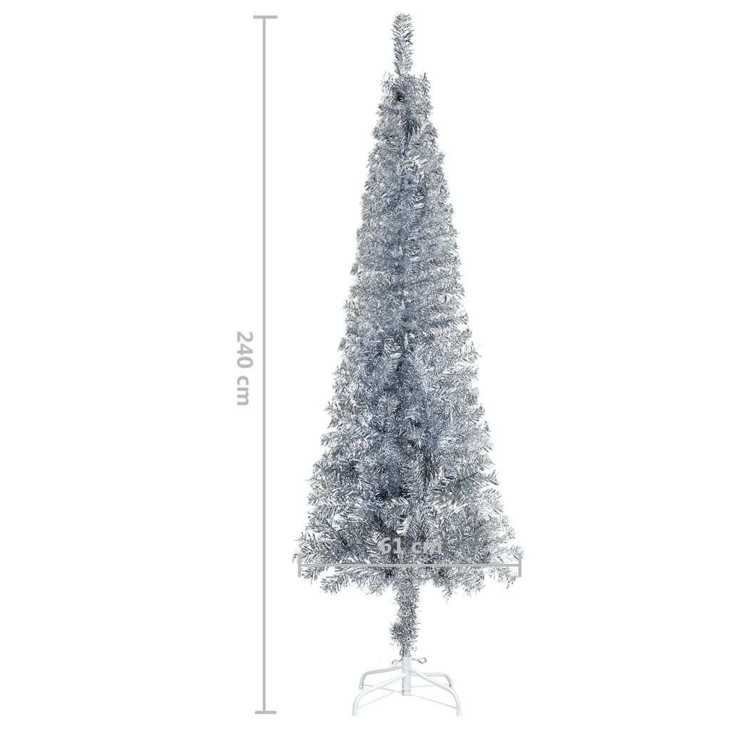 Slim Christmas Tree Silver 240 cm