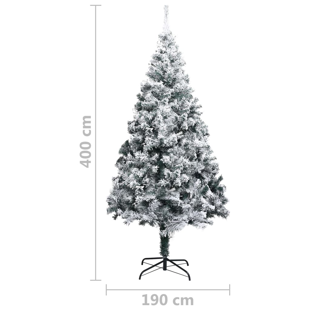 Artificial Christmas Tree with Flocked Snow Green 400cm PVC