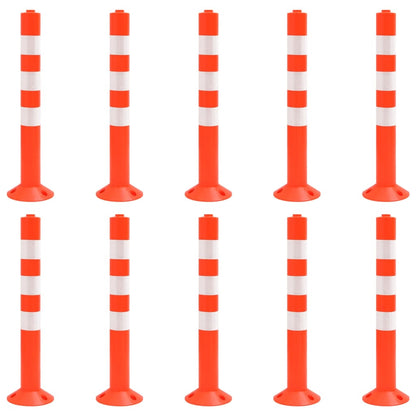 Traffic Control Bollards 10 pcs 75 cm PE