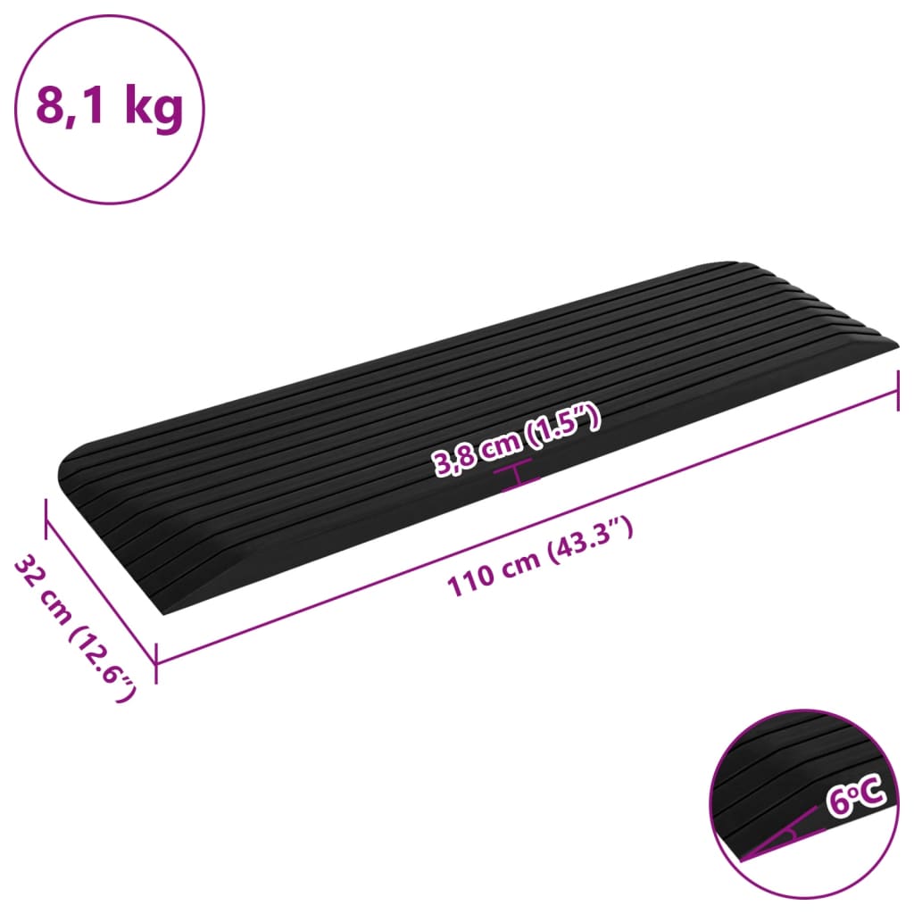 Threshold Ramp 110x32x3.8 cm Rubber