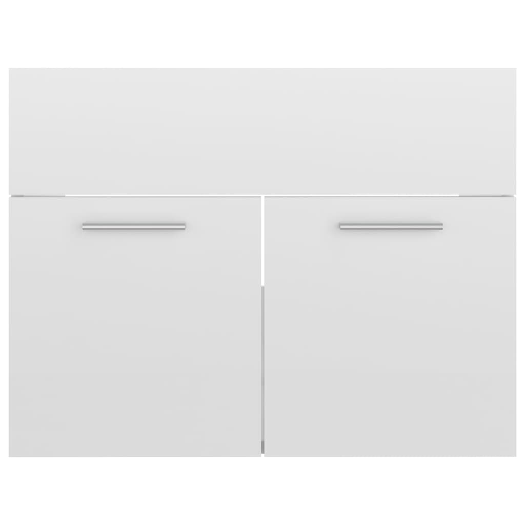 Sink Cabinet with Built-in Basin High Gloss White Engineered Wood