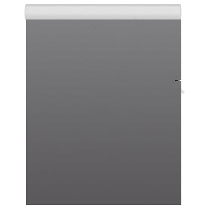 Sink Cabinet with Built-in Basin High Gloss Grey Engineered Wood