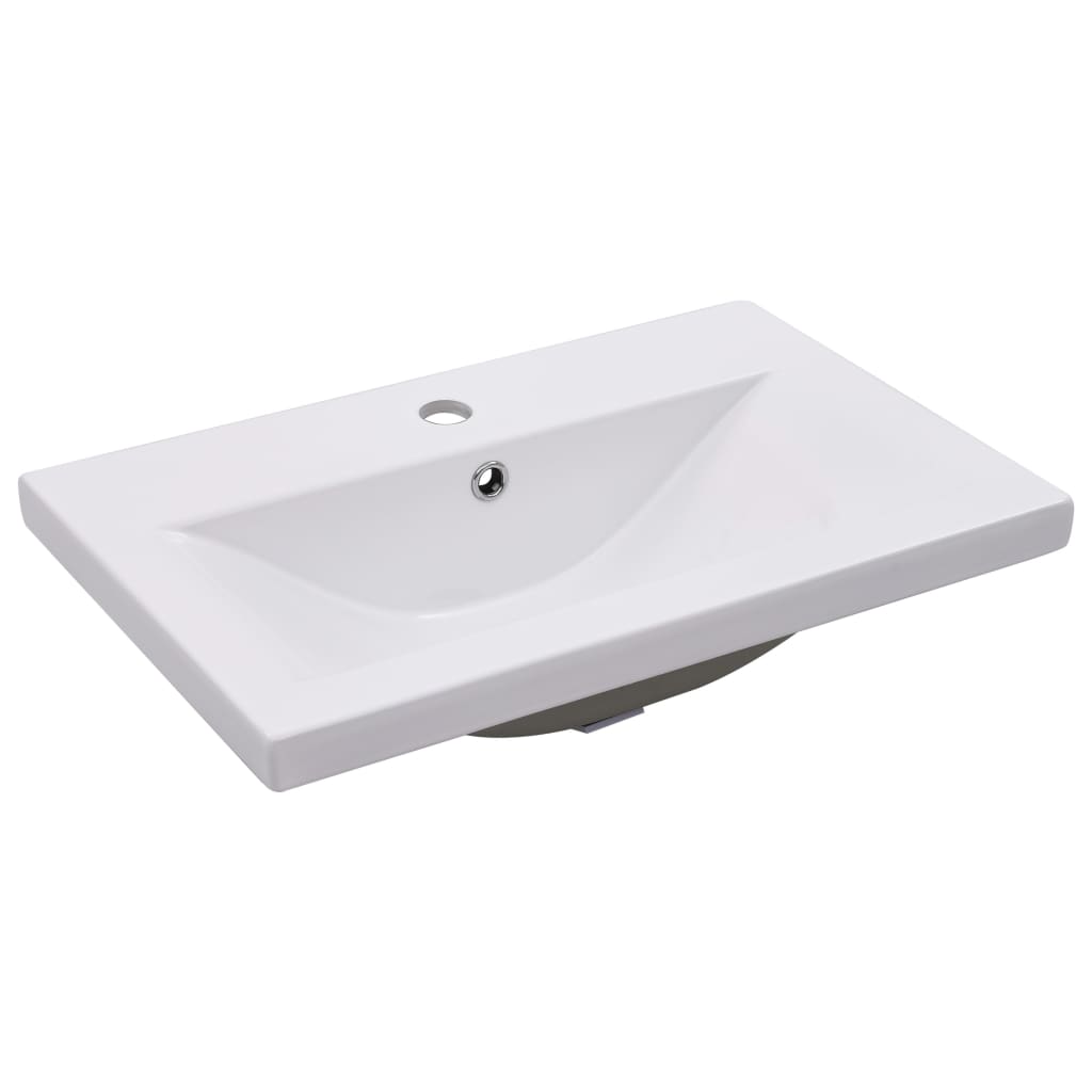 Sink Cabinet with Built-in Basin High Gloss Grey Engineered Wood