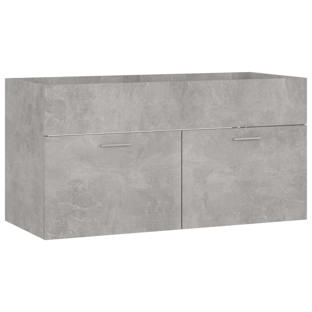 Sink Cabinet with Built-in Basin Concrete Grey Engineered Wood