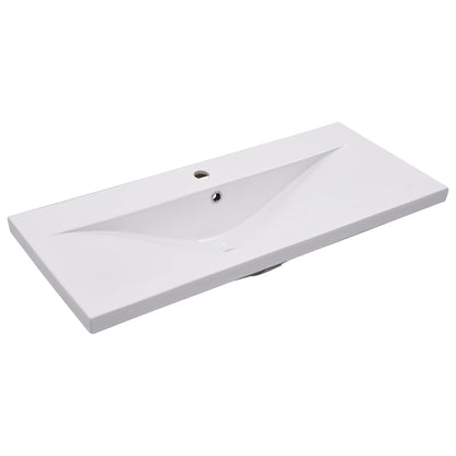 Sink Cabinet with Built-in Basin High Gloss White Engineered Wood