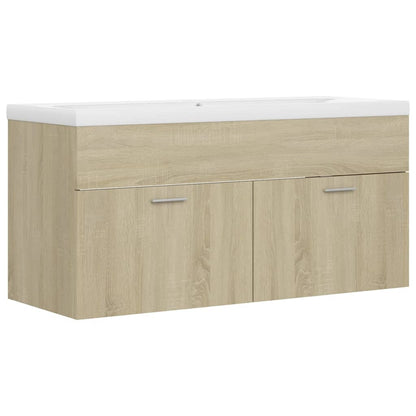 Sink Cabinet with Built-in Basin Sonoma Oak Engineered Wood