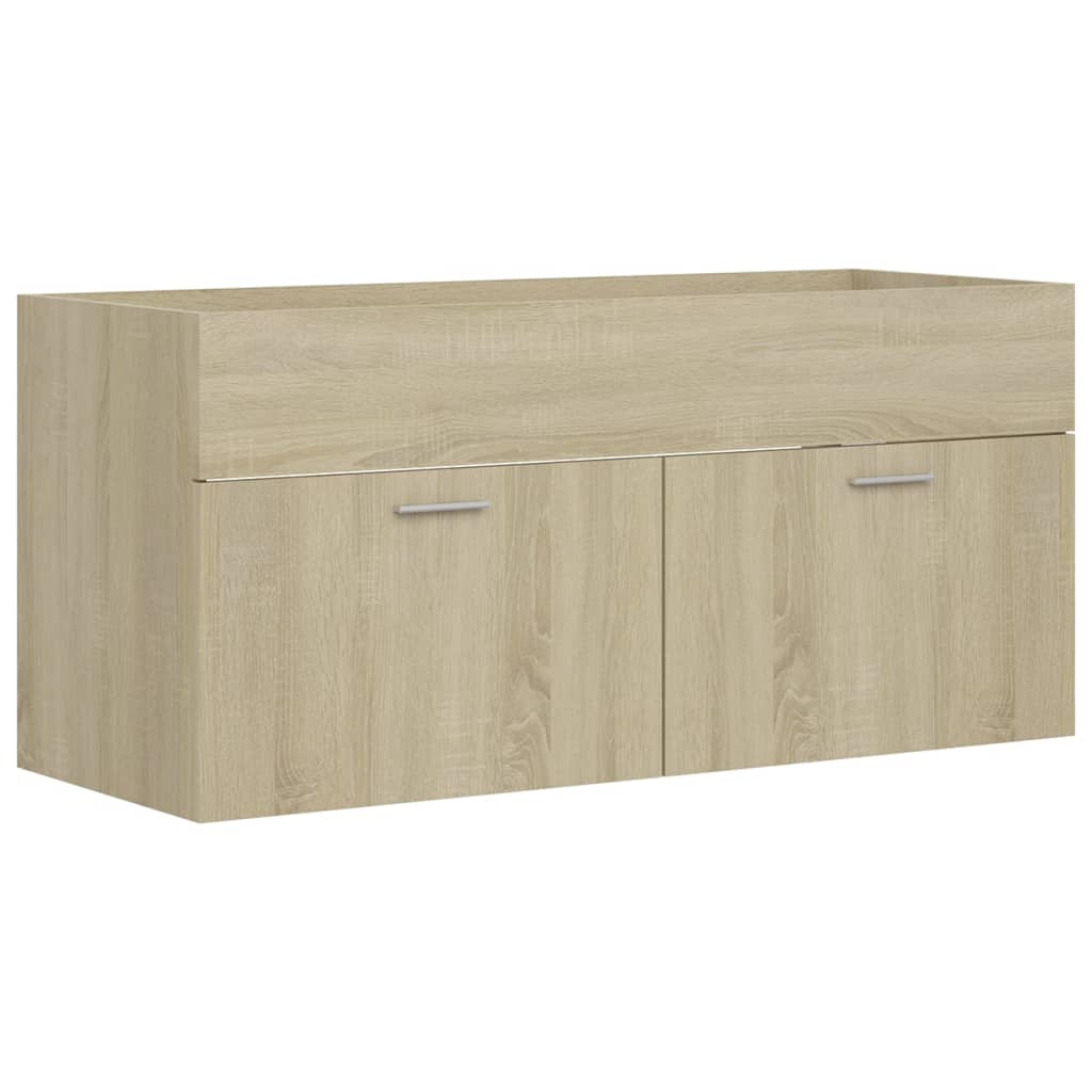 Sink Cabinet with Built-in Basin Sonoma Oak Engineered Wood