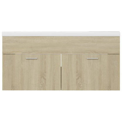 Sink Cabinet with Built-in Basin Sonoma Oak Engineered Wood