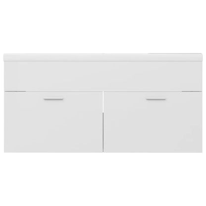 Sink Cabinet with Built-in Basin High Gloss White Engineered Wood