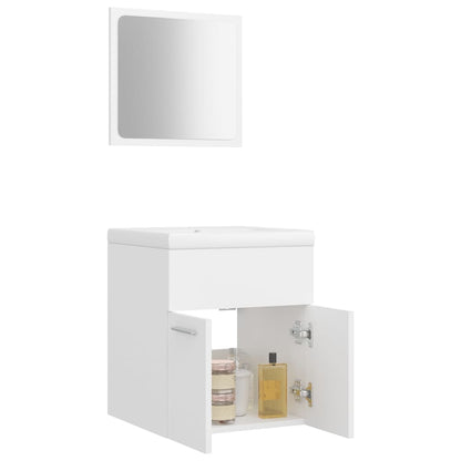 Bathroom Furniture Set White Engineered Wood