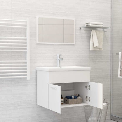 Bathroom Furniture Set White Engineered Wood