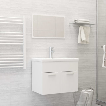 Bathroom Furniture Set White Engineered Wood