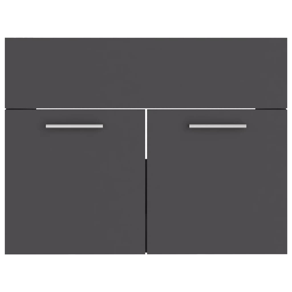 Bathroom Furniture Set Grey Engineered Wood