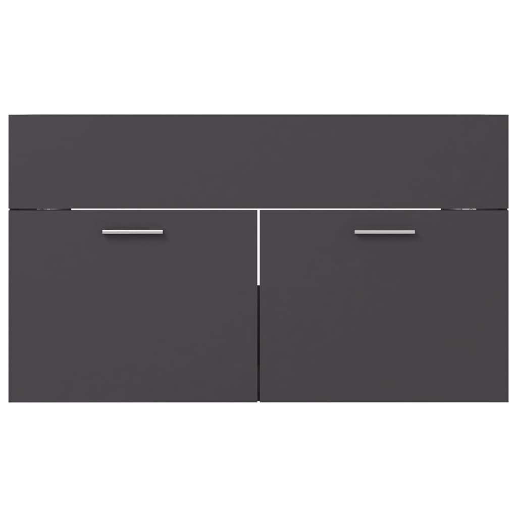 Bathroom Furniture Set Grey Engineered Wood