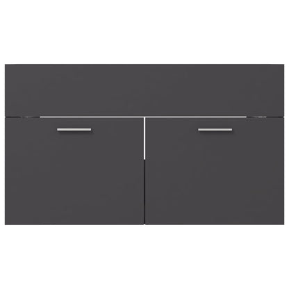 Bathroom Furniture Set Grey Engineered Wood