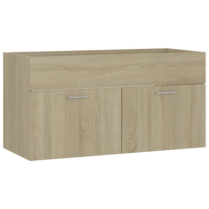 Bathroom Furniture Set Sonoma Oak Engineered Wood