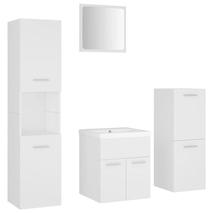 Bathroom Furniture Set White Engineered Wood