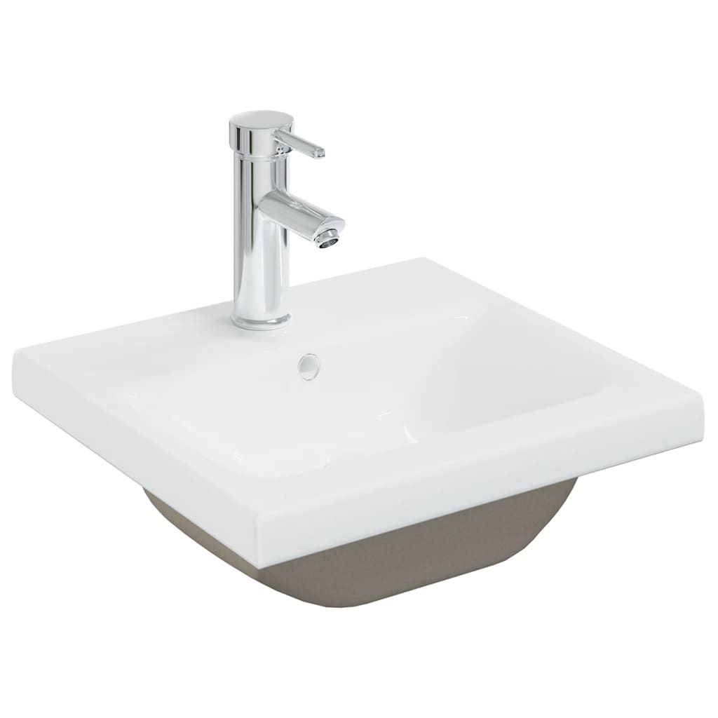 Sink Cabinet with Built-in Basin High Gloss White Engineered Wood