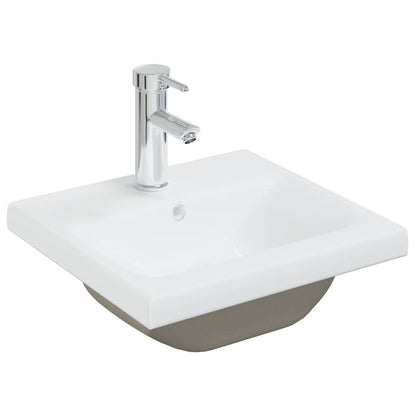 Sink Cabinet with Built-in Basin High Gloss White Engineered Wood