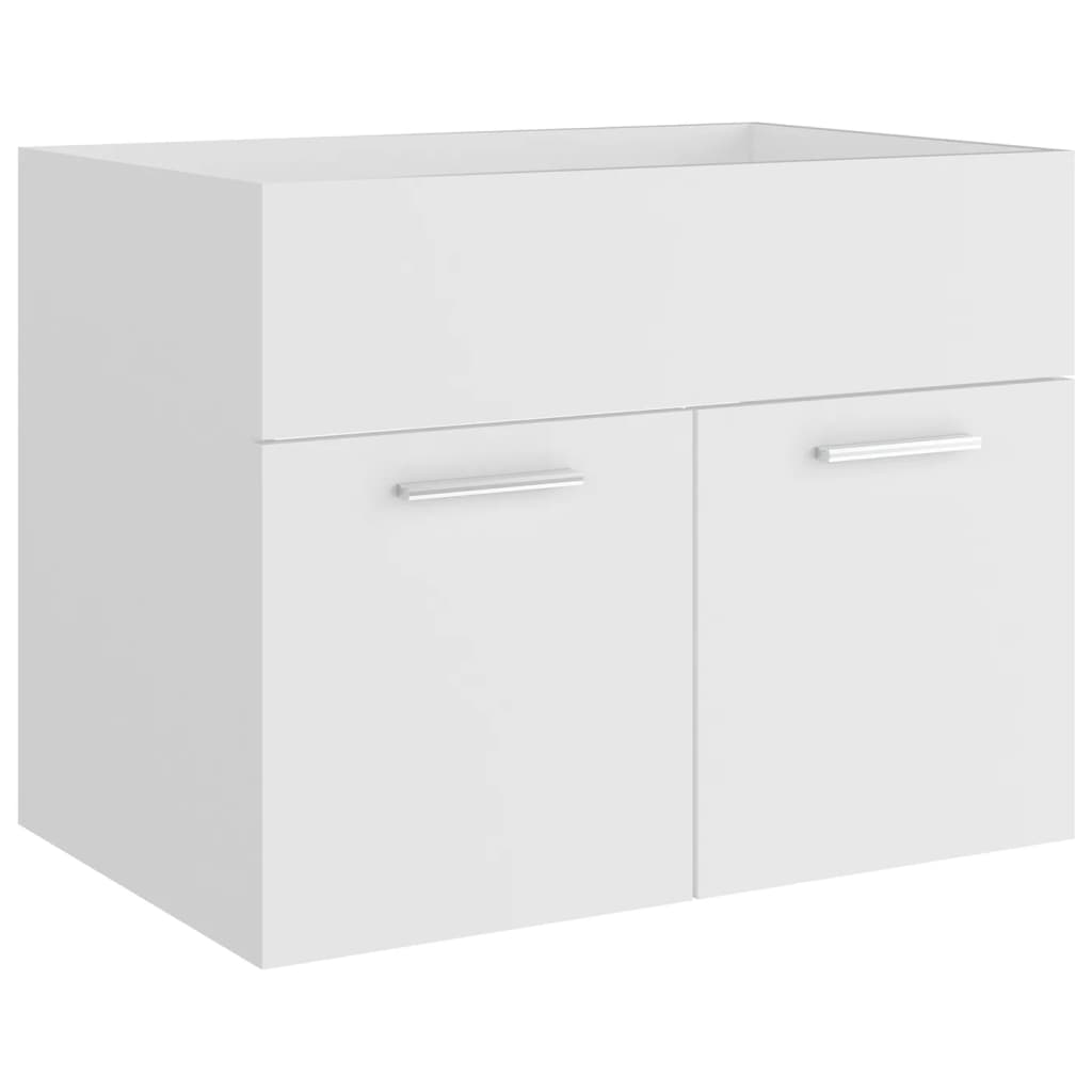 Sink Cabinet with Built-in Basin White Engineered Wood