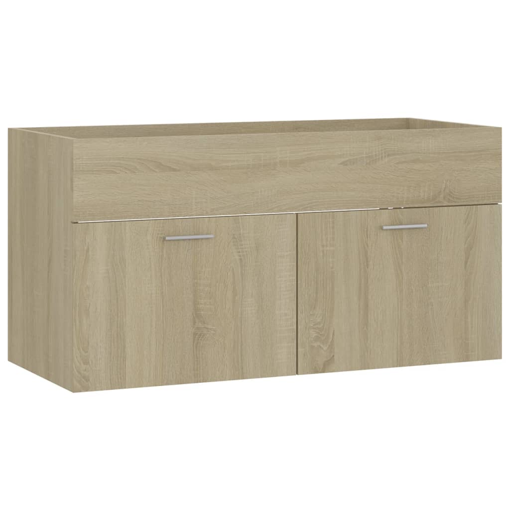 Sink Cabinet with Built-in Basin Sonoma Oak Engineered Wood