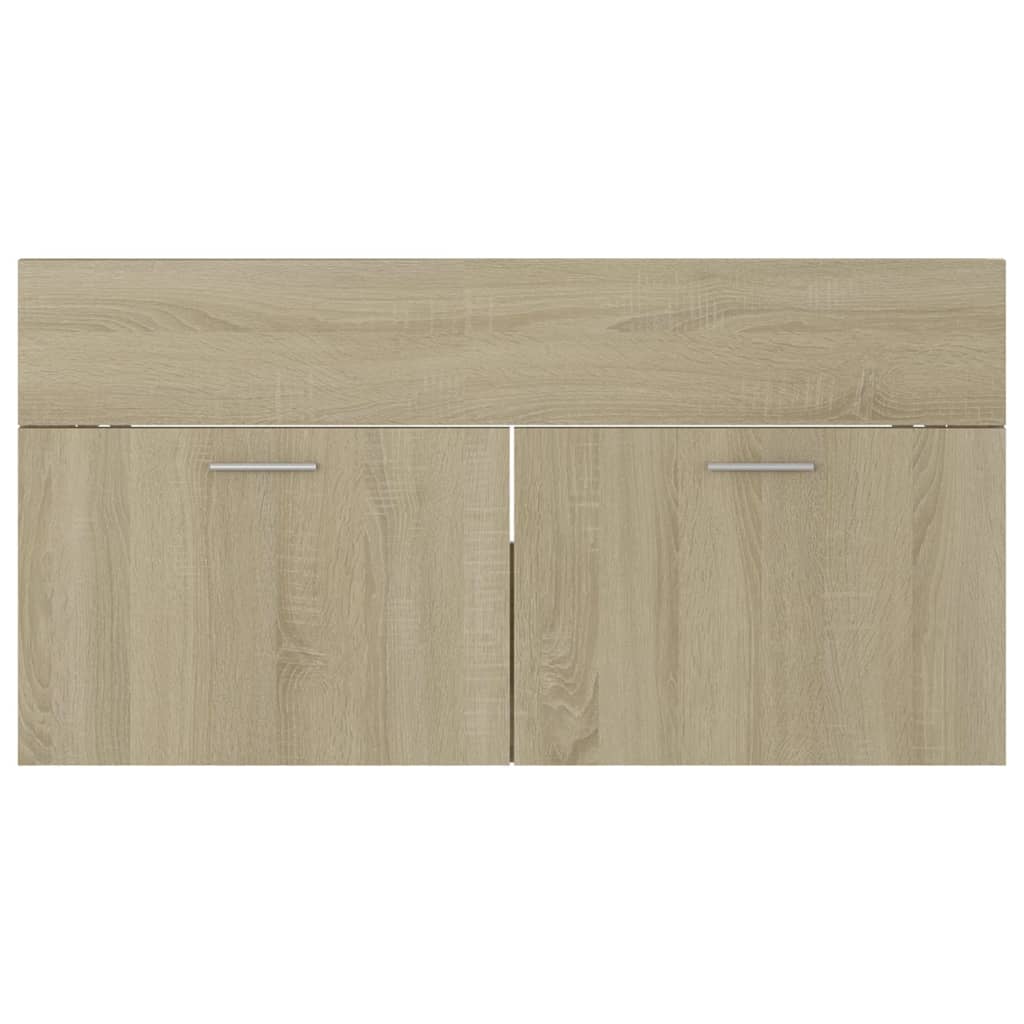 Sink Cabinet with Built-in Basin Sonoma Oak Engineered Wood