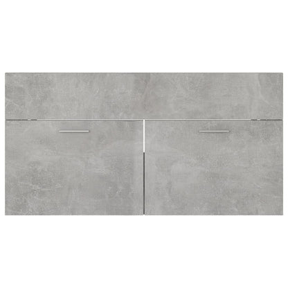 Sink Cabinet with Built-in Basin Concrete Grey Engineered Wood