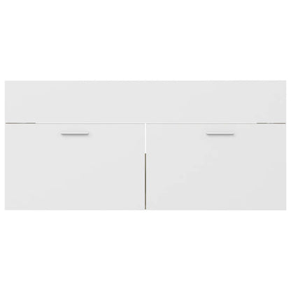 Sink Cabinet with Built-in Basin White and Sonoma Oak Engineered Wood